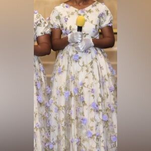 Floral Dress with Purple Accents